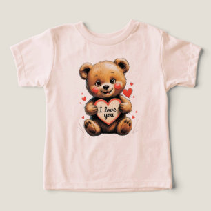 Un joli ours en peluche tenant une carte en forme