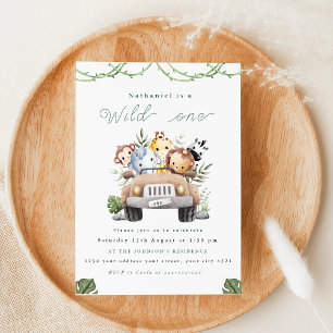 Un joli safari sauvage une invitation anniversaire