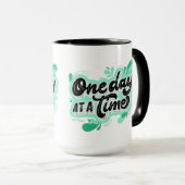 Un Jour À La Fois Turquoise Splash 15 oz Mug (Devant droit)
