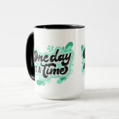 Un Jour À La Fois Turquoise Splash 15 oz Mug (Devant gauche)