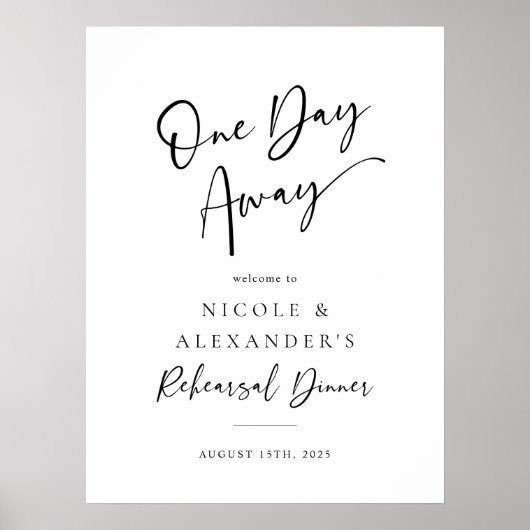 Un jour de la répétition Dîner Affiche de bienvenu (Devant)