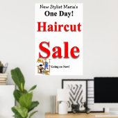 Un jour Haircut Vente Beauté Salon Poster (Bureau à domicile)