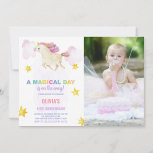 Un jour magique Unicorn Anniversaire Invitations a