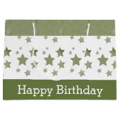 Un joyeux Anniversaire Grand sac cadeau vert et bl (Devant)