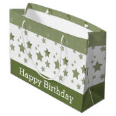 Un joyeux Anniversaire Grand sac cadeau vert et bl (Dos Angle)