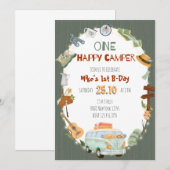 Un Joyeux Camper Anniversaire Carte d'invitation (Devant / Derrière)