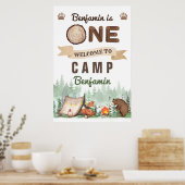 Un joyeux Camper Boy 1ère Affiche de bienvenue d'a (Cuisine)