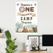 Un joyeux Camper Boy 1ère Affiche de bienvenue d'a (Bureau à domicile)