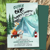 Un Joyeux Camper Boys 1er Invitation anniversaire