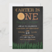 Un joyeux Camper Chalkboard garçon Invitation d'an (Devant)