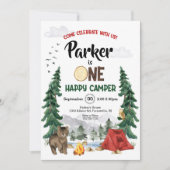 Un Joyeux Camper Invitation Anniversaire (Devant)