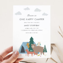 Un Joyeux Camper Invitation Anniversaire