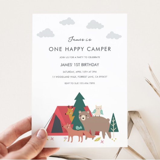 Un Joyeux Camper Invitation Anniversaire