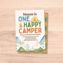 Un Joyeux Camper Invitation Anniversaire