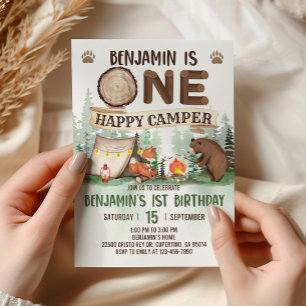 Un Joyeux Camper Invitation Camping Anniversaire