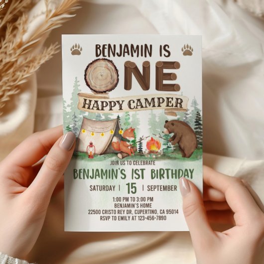 Un Joyeux Camper Invitation Camping Anniversaire