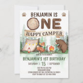 Un Joyeux Camper Invitation Camping Anniversaire I (Devant)
