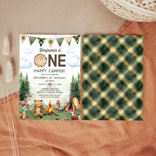 Un Joyeux Camper Invitation d'anniversaire