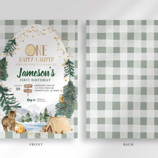 Un Joyeux Camper Invitation d'anniversaire