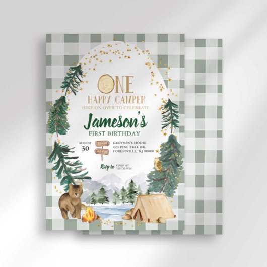 Un Joyeux Camper Invitation d'anniversaire