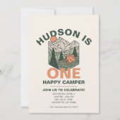 Un Joyeux Camper Invitations de fête d'anniversair (Devant)