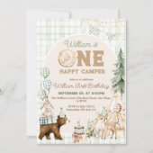 Un Joyeux Camper Première Invitation Anniversaire, (Devant)