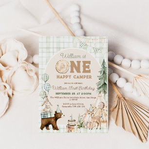 Un Joyeux Camper Première Invitation Anniversaire,