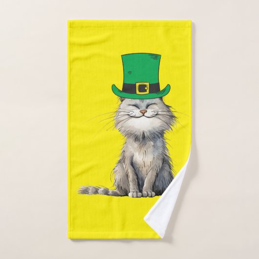 Un joyeux chat irlandais (Serviette à main)