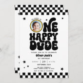 Un joyeux mec 1er anniversaire Invitation avec pho (Devant / Derrière)