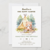 Un joyeux Ours Camper Invitation Anniversaire 2 (Devant)