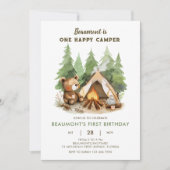 Un joyeux Ours De Camper Invitation Anniversaire 1 (Devant)