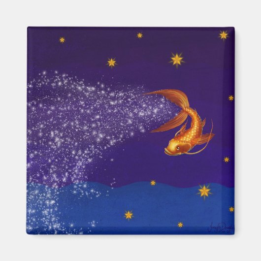 Un Koi parmi les étoiles - aimant (Devant)