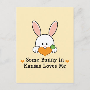 Un lapin au Kansas m'aime Carte postale
