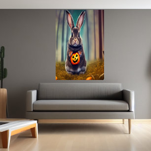 Un lapin dans la forêt   AI Art Poster