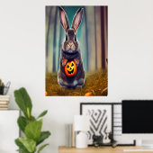 Un lapin dans la forêt | AI Art Poster (Bureau à domicile)