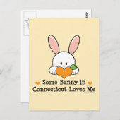 Un Lapin Dans Le Connecticut M'Aime Carte Postale (Devant / Derrière)