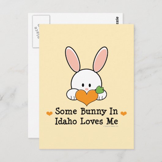 Un Lapin Dans L'Idaho M'Aime Carte Postale (Devant / Derrière)