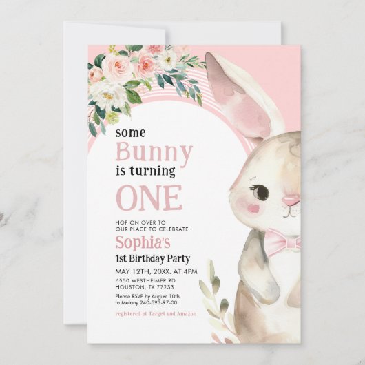 Un lapin devient une invitation d'anniversaire (Devant)