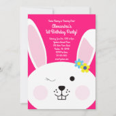Un lapin est un 1er anniversaire Invitations de la (Devant)