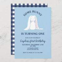 Un lapin est un bleu première invitation anniversa