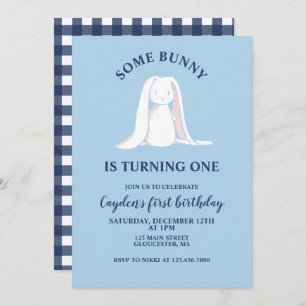 Un lapin est un bleu première invitation anniversa