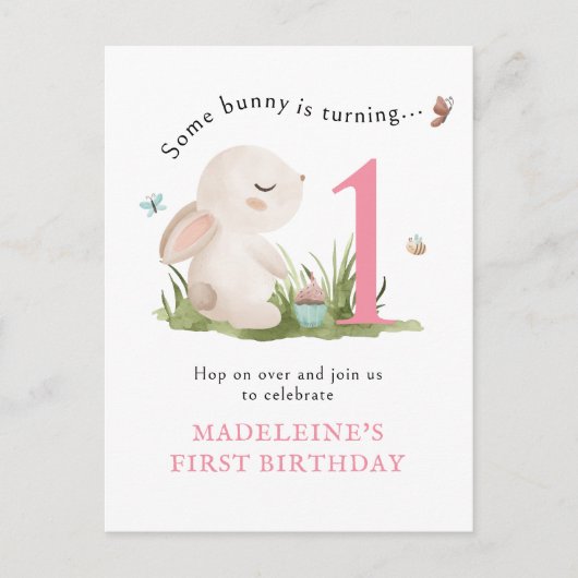 Un lapin est une invitation pour un 1er anniversai (Devant)
