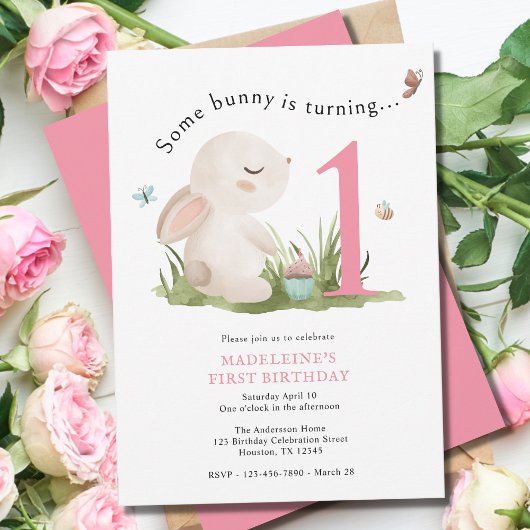 Un lapin est une invitation pour un 1er anniversai