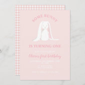 Un lapin est une première invitation d'anniversair (Devant / Derrière)