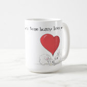 Un lapin t'aime Big Red Heart tasse à café (Devant droit)