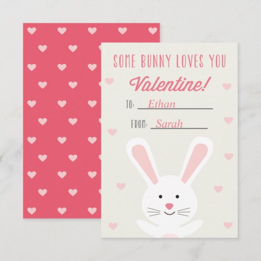Un Lapin T'Aime La Carte Valentine (Devant / Derrière)