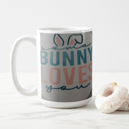 un lapin t'aime mug de Pâques (Avec donut)