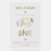 Un Lapin Tourne Une Fille 1Er Anniversaire Fête (Recto)