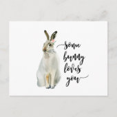 un lapin vous aime carte pour notes de carte posta (Devant)