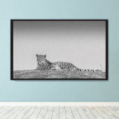 Un léopard illusionniste en toile noire et blanche (Insitu (Plancher de Bois))